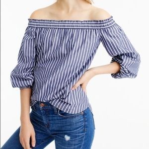 LOWEST PRICE: J.Crew striped off the shoulder top